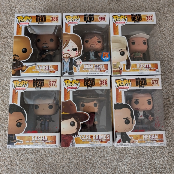 Funko Pop The Walking Dead Figures Set - Picture 1 of 11